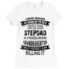 Super Cool Stepdad Of A Freaking Awesome Granddaughter Ladies Fitted T-Shirt