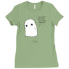 sad ghost Ladies Fitted T-Shirt