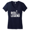 reel legend funny lure father's day country fishing bass humor Women's V-Neck T-Shirt