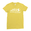 evolution of snowboarding funny Ladies Fitted T-Shirt