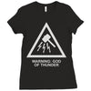 warning god of thunder Ladies Fitted T-Shirt