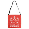 my first ugly sweater Adjustable Strap Totes