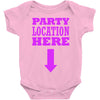 party location here Baby Onesie