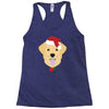 golden retriever dog with red santa's hat Racerback Tank