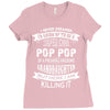 Super Cool Pop Pop Of A Freaking Awesome Granddaughter Ladies Fitted T-Shirt