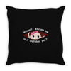 October Peeking Out Baby Girl Throw Pillow