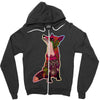 floral fox Zipper Hoodie