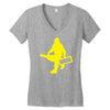sasquatch guitar gear  funny bigfoot yeti comic monster retro Women's V-Neck T-Shirt