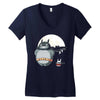 totoro super hero Women's V-Neck T-Shirt