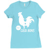 cock rides funny Ladies Fitted T-Shirt