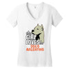 This Girl Loves Her Dogo Argentino Women's V-Neck T-Shirt