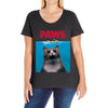 Jaws Parody Paws Ladies Curvy T-Shirt