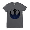 rebel logo with space pattern Ladies Fitted T-Shirt