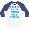 alphabet abc elemno 3/4 Sleeve Shirt