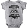 Super Cool Pops Of A Freaking Awesome Grandson Baby Onesie