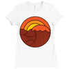 sunset circle Ladies Fitted T-Shirt