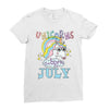 unicorns are born in july cute unicorn Ladies Fitted T-Shirt