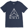 mmxi roman numerals triangle V-Neck Tee