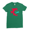 monster fish eats diver Ladies Fitted T-Shirt