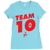 team 10 red Ladies Fitted T-Shirt
