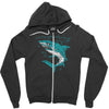 polygon shark Zipper Hoodie