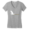 unicorn scooting on the floor Women's V-Neck T-Shirt