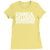 chubby tattooed bearded &amp; awesome Ladies Fitted T-Shirt