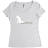 unicorn scooting on the floor Women's Triblend Scoop T-shirt