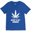 Support Lung Cancer Awareness With A White Cannabis Leaf V-Neck Tee