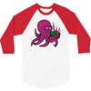 purple octopus playing the bagpipes 3/4 Sleeve Shirt