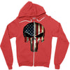 skull us flag Zipper Hoodie