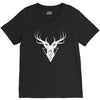 deer head vector white logo V-Neck Tee