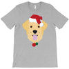 golden retriever dog with red santa's hat T-Shirt