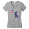 Patriotic T-Rex Women's V-Neck T-Shirt