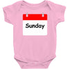 title of day of the week sunday day of the week Baby Bodysuit