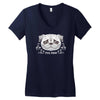 pug mom sugar skull Women's V-Neck T-Shirt