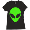 uomo alieno ufo stampa verde fluo divertente mitiche Ladies Fitted T-Shirt