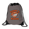 powered by ramen Drawstring Bags