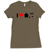 i love house music t shirt edm club wear rave electro party progressiv Ladies Fitted T-Shirt