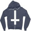 wasted youth inverted cross indie geek swag funny Zipper Hoodie