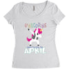 Born Unicorns-Born April Women's Triblend Scoop T-shirt