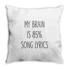 my brain is 85% song lyrics Throw Pillow