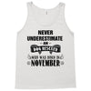 never underestimate an old man who was born in november Tank Top