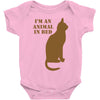 im an animal in bed Baby Onesie