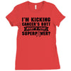 I Am Kicking Cancers Butt Whats Your Superpower? Ladies Fitted T-Shirt