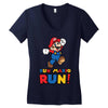 run, mario run Women's V-Neck T-Shirt