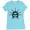 evil skull face Ladies Fitted T-Shirt