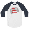 Eat Game Sleep 3/4 Sleeve Shirt