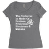 The Universe Is Made Of Protons Neutrons Electrons Morons Women's Triblend Scoop T-shirt