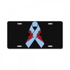 stomach cancer ribbon and rose License Plate